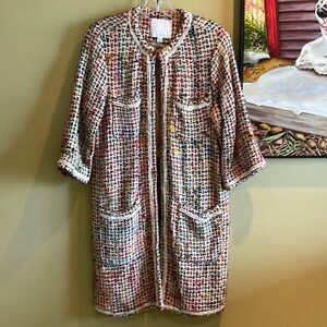 Anthropologie ~ ett:twa brand. Made in India. Woven and fabulously colorful coat